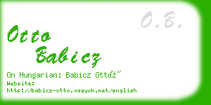 otto babicz business card